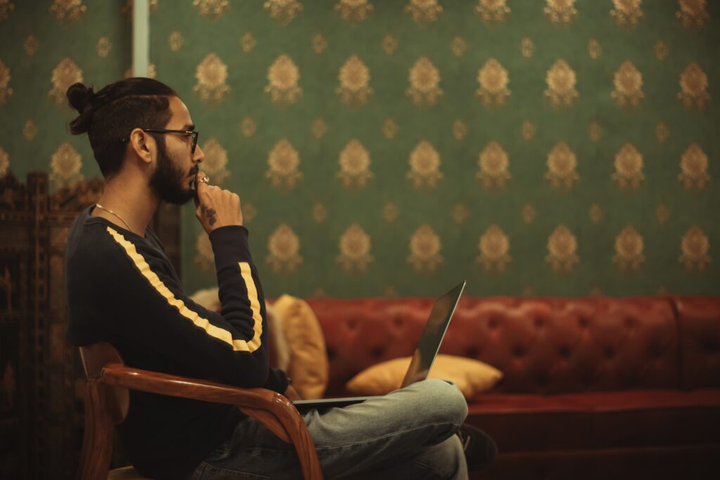 Why an apprenticeship? Man sitting in thought